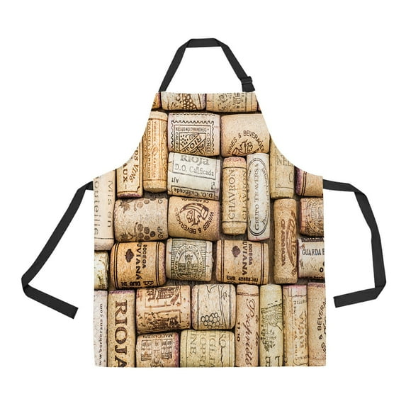 ABPHQTO Corks With Dates And Drops Of Apron Home Kitchen Apron with Pockets