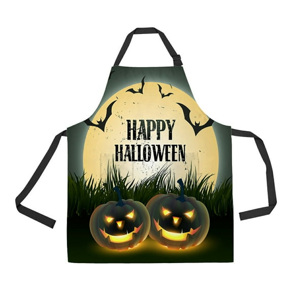 ABPHQTO Creative Halloween Design Apron Home Kitchen Apron with Pockets