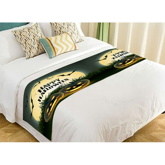 ABPHQTO Creative Halloween Design Bed Runner Bedding Scarf Bed Decoration 20x95 inch