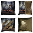 thumbnail image 1 of ABPHQTO Creepy Halloween Scarecrow Pumpkin Field At Night Reversible Mermaid Sequin Pillow Case Home Decor Cushion Cover 18x18 Inch, 1 of 2