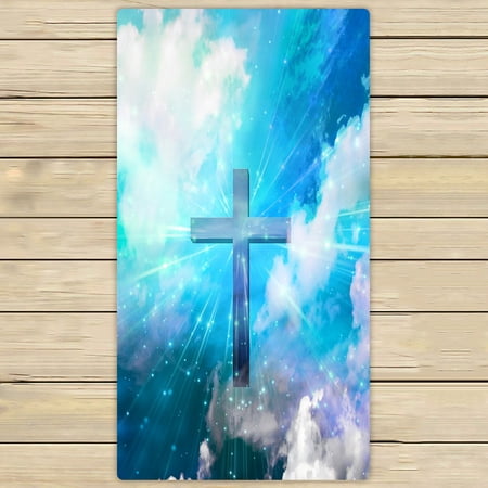 ABPHQTO Cross Sky Clouds Towels,Beach Bath Pool Sprot Travel Hand Spa Towel 30x56 Inch