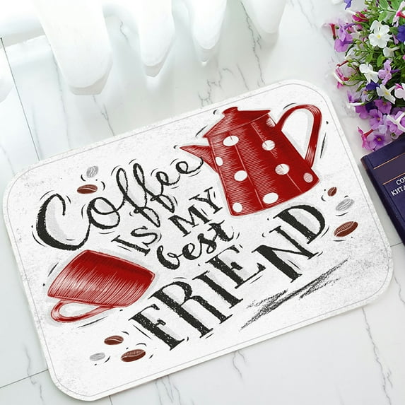 ABPHQTO Cup Pot Coffee Is My Best Friend Doormat Entrance Rug Area Rug Floor Mat Home Decor 23.5x16.7 Inch