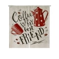 thumbnail image 1 of ABPHQTO Cup Pot Coffee Is My Best Friend Japanese Noren Curtain Doorway Door Window Treatment Curtains Cotton Linen Curtain 85x90 cm, 1 of 1