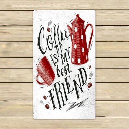 ABPHQTO Cup Pot Coffee Is My Best Friend Towels Beach Bath Pool Sprot Travel Hand Spa Towel 16x28 Inch