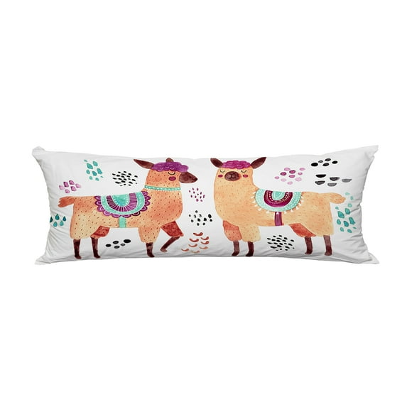 ABPHQTO Cute Animal Drawing Llamas Alpacas Clip Art Body Pillow Covers Pillow Case Protector Pillowcase 20x60 Inch