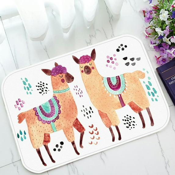 ABPHQTO Cute Animal Drawing Llamas Alpacas Clip Art Doormat Entrance Rug Area Rug Floor Mat Home Decor 23.5x16.7 Inch