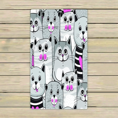 ABPHQTO Cute Cats Colorful Towels Beach Bath Pool Sprot Travel Hand Spa Towel 16x28 Inch