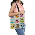 thumbnail image 1 of ABPHQTO Cute Collection Of Bright Owls Canvas Bag Reusable Tote Grocery Shopping Bags Tote Bag 14x16 inch, 1 of 2