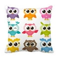 thumbnail image 1 of ABPHQTO Cute Collection Of Bright Owls Pillow Case Pillow Cover Pillow Protector Two Sides For Couch Bed 16x16 Inch, 1 of 1