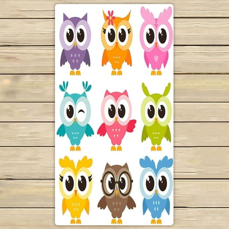 ABPHQTO Cute Collection Of Bright Owls Towels Beach Bath Pool Sprot Travel Hand Spa Towel 30x56 Inch