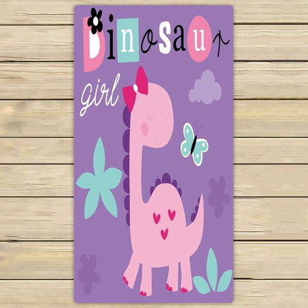 ABPHQTO Cute Dinosaur Girl Towels Beach Bath Pool Sprot Travel Hand Spa Towel 30x56 Inch
