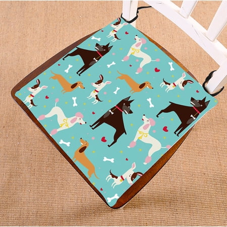 ABPHQTO Cute Dogs Pattern Chair Pad Seat Cushion Chair Cushion Floor Cushion Two Sides Printing 20x20 Inch