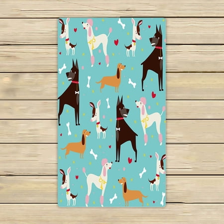 ABPHQTO Cute Dogs Pattern Towels,Beach Bath Pool Sprot Travel Hand Spa Towel 16x28 Inch