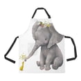 thumbnail image 1 of ABPHQTO Cute Elephant With Floral Wreath And Little Duck Apron Home Kitchen Apron with Pockets, 1 of 2