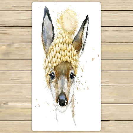 ABPHQTO Cute Forest Deer Towels,Beach Bath Pool Sprot Travel Hand Spa Towel 30x56 Inch