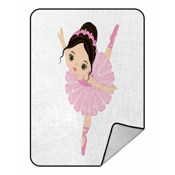 ABPHQTO Cute Little Ballerina Dancing Fleece Blanket Fleece Back Throw Blanket 58x80 Inch