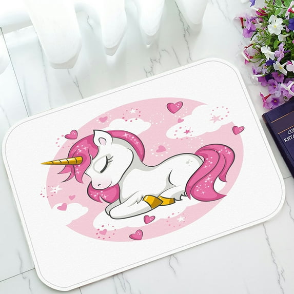 ABPHQTO Cute Magical Unicorn Doormat Entrance Rug Area Rug Floor Mat Home Decor 23.5x16.7 Inch
