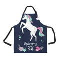 thumbnail image 1 of ABPHQTO Cute Of Unicorn With Flowers And Rainbow Apron Home Kitchen Apron with Pockets, 1 of 2