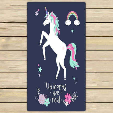 ABPHQTO Cute Of Unicorn With Flowers And Rainbow Towels Beach Bath Pool Sprot Travel Hand Spa Towel 30x56 Inch