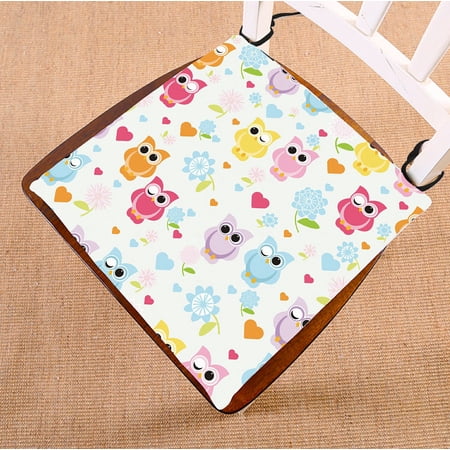 ABPHQTO Cute Owl Chair Pad Seat Cushion Chair Cushion Floor Cushion Two Sides Printing 20x20 Inch