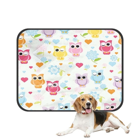 ABPHQTO Cute Owl Pet Dog Cat Bed Pee Pads Mat Cushion Potty Dogsblankets Crate Bed Kennel 36x48 inch