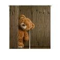 thumbnail image 1 of ABPHQTO Cute Teddy Bears Old Wood Japanese Noren Curtain Doorway Door Window Treatment Curtains Cotton Linen Curtain 85x90 cm, 1 of 1