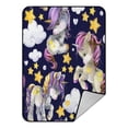 thumbnail image 1 of ABPHQTO Cute Unicorn Fleece Blanket Fleece Back Throw Blanket 58x80inch, 1 of 1
