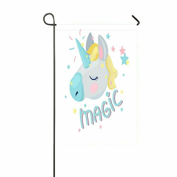 ABPHQTO Cute Unicorn Home Outdoor Garden Flag House Banner Size 12x18 Inch