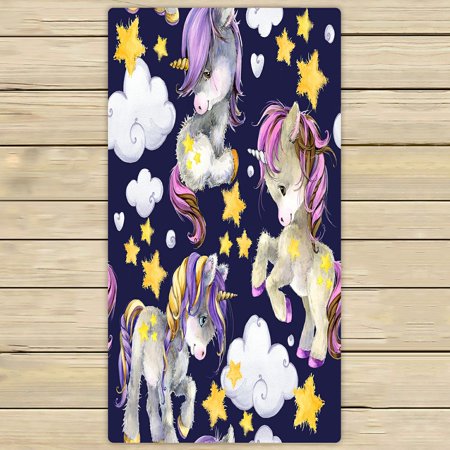 ABPHQTO Cute Unicorn Towels,Beach Bath Pool Sprot Travel Hand Spa Towel 30x56 Inch