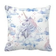 thumbnail image 1 of ABPHQTO Cute Watercolor Unicorn In The Sky Fantasy Art Pillow Case Pillow Cover Pillow Protector Two Sides For Couch Bed 18x18 Inch, 1 of 1