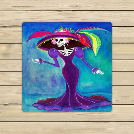 ABPHQTO Day Dead Catrina Skeleton Elegant Death Towels,Beach Bath Pool Sprot Travel Hand Spa Towel 13x13 Inch