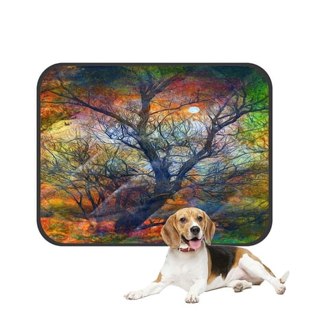 ABPHQTO Dead Tree And The Moon On Spooky Autumn Night Pet Dog Cat Bed Pee Pads Mat Cushion Potty Dogs Blankets Crate Bed Kennel 25x30 inch