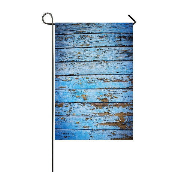 ABPHQTO Decrepit Blue Old Wood Home Outdoor Garden Flag House Banner Size 12x18 Inch