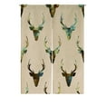thumbnail image 1 of ABPHQTO Deer Heads Japanese Noren Curtain Doorway Door Window Treatment Curtains Cotton Linen Curtain 85x120 cm, 1 of 1