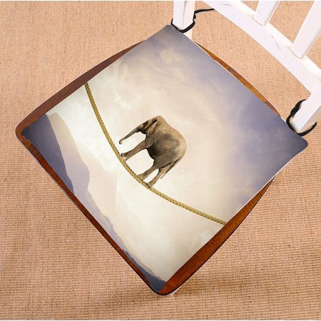 ABPHQTO Difficulty In Business Elephant On A Rope Chair Pad Seat Cushion Chair Cushion Floor Cushion Two Sides Printing 18x18 Inch