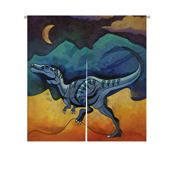 ABPHQTO Dinosaur Habitat Alectrosaur Japanese Noren Curtain Doorway Door Window Treatment Curtains Cotton Linen Curtain 85x90 cm