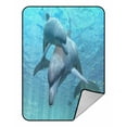 thumbnail image 1 of ABPHQTO Dolphin Fleece Blanket Fleece Back Throw Blanket 58x80 Inch, 1 of 1