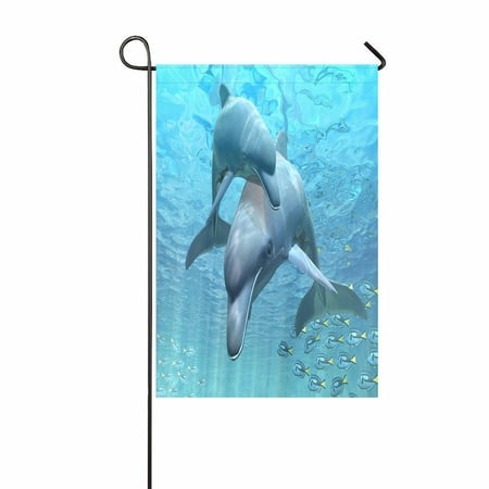 ABPHQTO Dolphin Home Outdoor Garden Flag House Banner Size 12x18 Inch