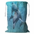 thumbnail image 1 of ABPHQTO Dolphin Storage Basket Laundry Bag with Drawstring 24x32 Inch, 1 of 3