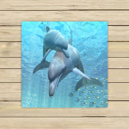 ABPHQTO Dolphin Towels Beach Bath Pool Sprot Travel Hand Spa Towel 13x13 Inch