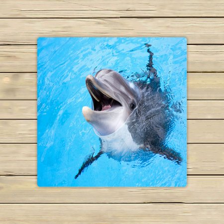 ABPHQTO Dolphin Towels,Beach Bath Pool Sprot Travel Hand Spa Towel 13x13 Inch