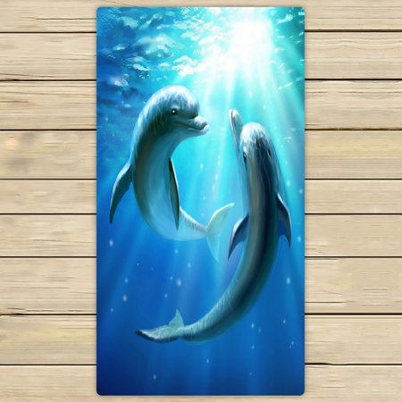 ABPHQTO Dolphins Towels Beach Bath Pool Sprot Travel Hand Spa Towel 30x56 Inch