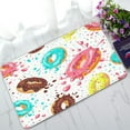 thumbnail image 1 of ABPHQTO Donuts Chocolate Lemon Blue Mint Glaze Falling On White Doormat Entrance Rug Area Rug Floor Mat Home Decor 30x18 Inch, 1 of 1