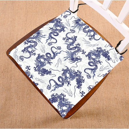ABPHQTO Dragon Pattern Chair Pad Seat Cushion Chair Cushion Floor Cushion Two Sides Printing 16x16 Inch