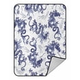 thumbnail image 1 of ABPHQTO Dragon Pattern Fleece Blanket Fleece Back Throw Blanket 58x80 inch, 1 of 1