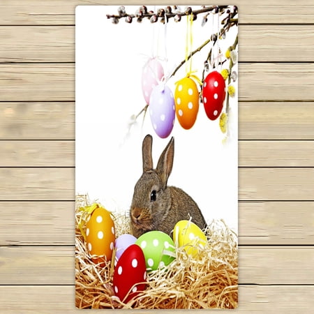 ABPHQTO Easter Eggs On A Spring Branch Towels,Beach Bath Pool Sprot Travel Hand Spa Towel 30x56 Inch