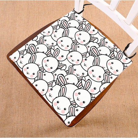 ABPHQTO Easter Rabbit Cartoon Face Chair Pad Seat Cushion Chair Cushion Floor Cushion Two Sides Printing 16x16 Inch