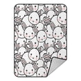 thumbnail image 1 of ABPHQTO Easter Rabbit Cartoon Face Fleece Blanket Fleece Back Throw Blanket 58x80 Inch, 1 of 1