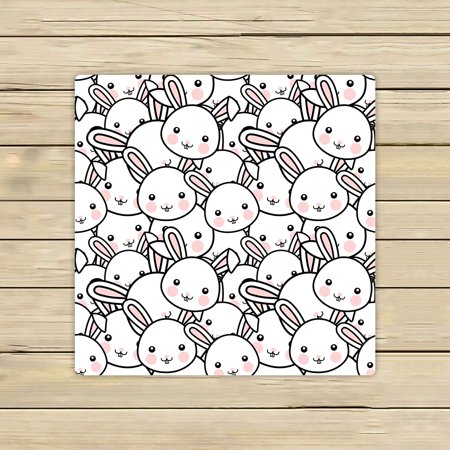 ABPHQTO Easter Rabbit Cartoon Face Towels Beach Bath Pool Sprot Travel Hand Spa Towel 13x13 Inch
