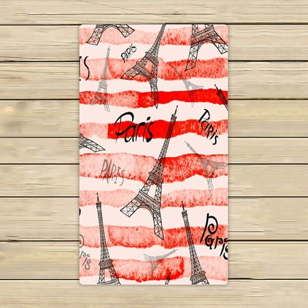 ABPHQTO Eiffel Tower Paris Romantic Towels Beach Bath Pool Sprot Travel Hand Spa Towel 16x28 Inch
